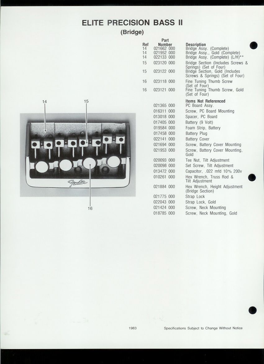 Parts list 1