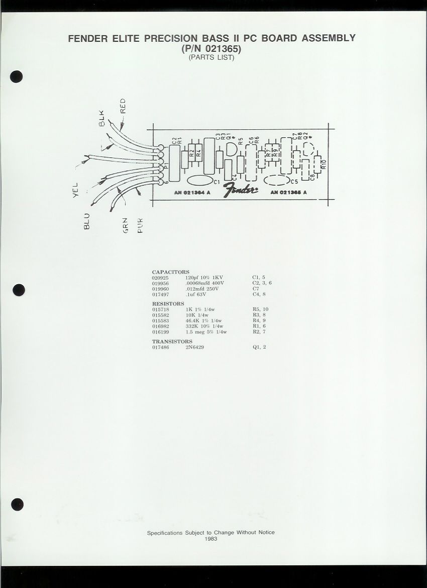 Parts list 1